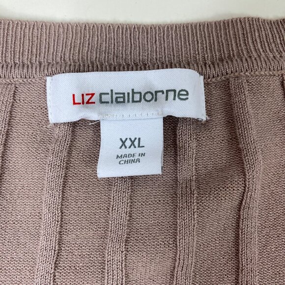 Liz Claiborne Womens Ribbed Long-Sleeve Button Cuffs Pink Rose Sweater Size XXL - Picture 4 of 5